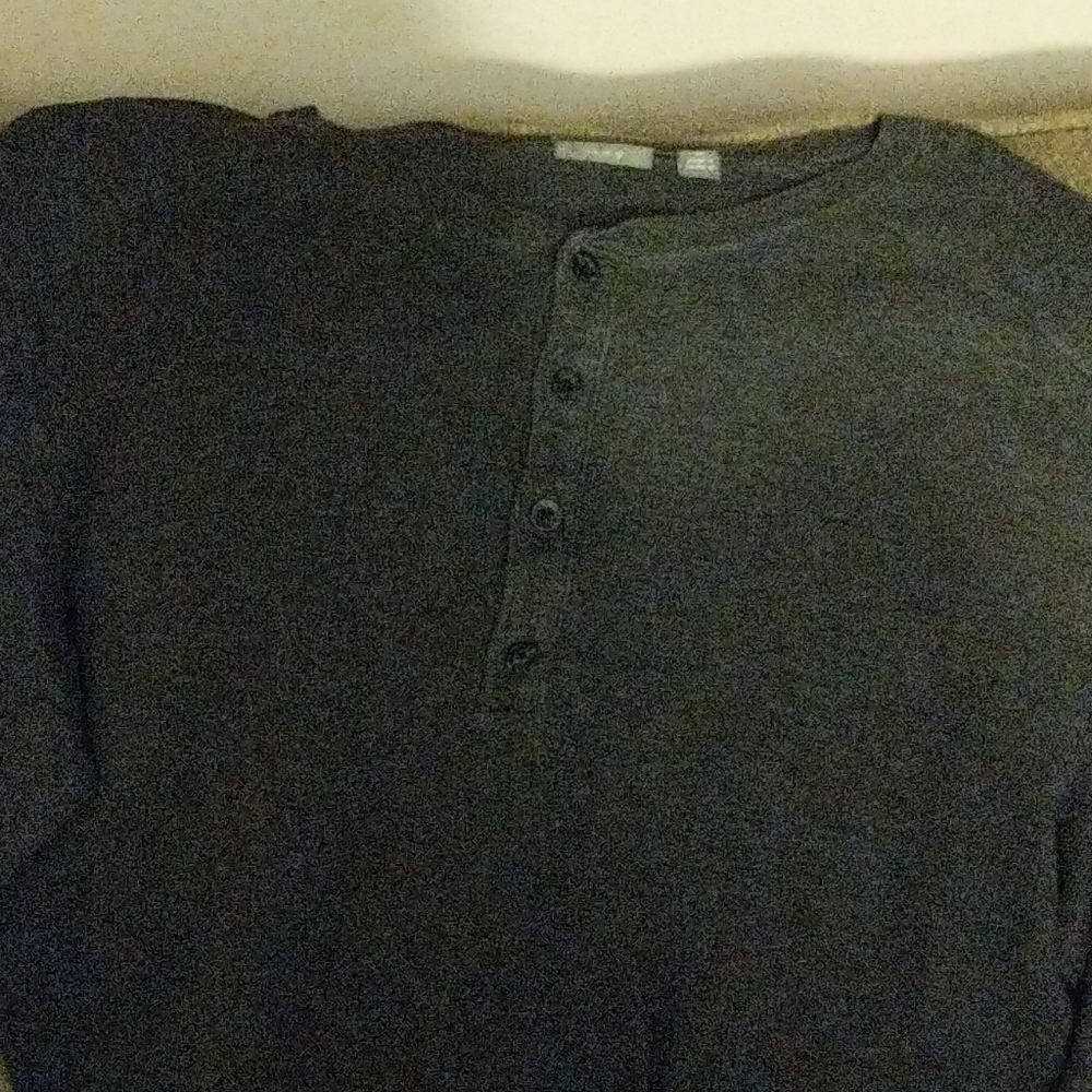 Warm Grey button henley tee